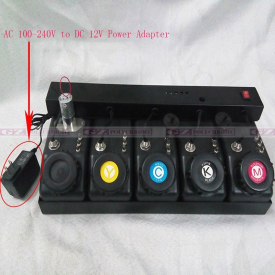 UV continuous ink supply system 5 color 1-liter ink tank CISS UV continuous ink supply system 5 color 1-liter ink tank CISS